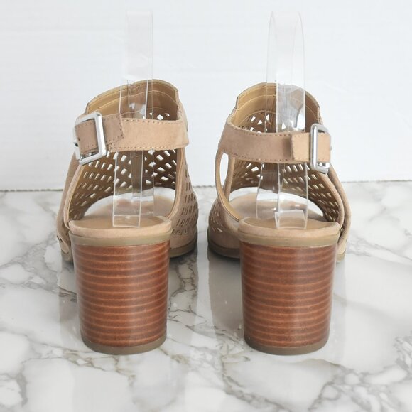 Franco Sarto Harlet 2 Block Heel Sandals Leather Suede Open Toe Size 7.5 M - Picture 5 of 7